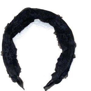 Floral Lace Black Headband